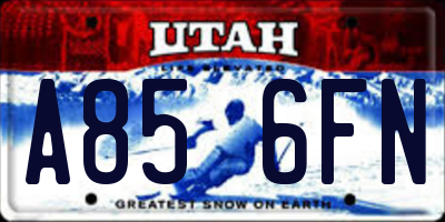 UT license plate A856FN
