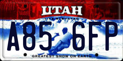 UT license plate A856FP