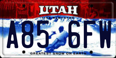UT license plate A856FW