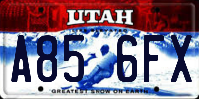 UT license plate A856FX