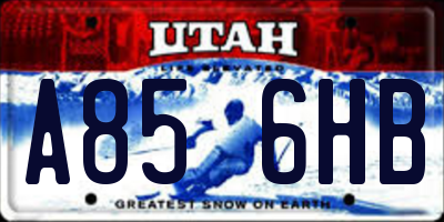 UT license plate A856HB