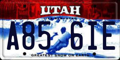 UT license plate A856IE