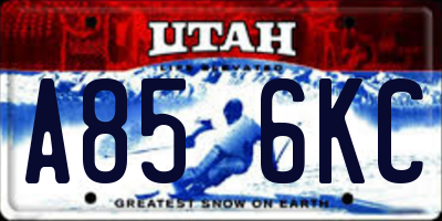 UT license plate A856KC
