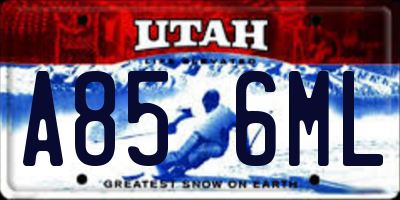 UT license plate A856ML