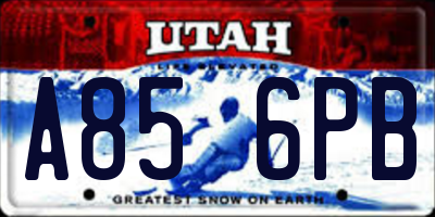 UT license plate A856PB