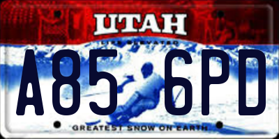 UT license plate A856PD