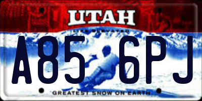 UT license plate A856PJ