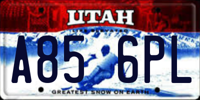 UT license plate A856PL