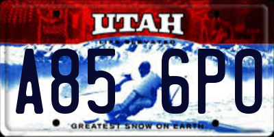 UT license plate A856PO