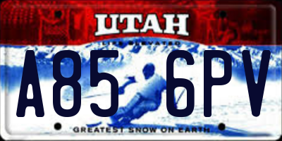 UT license plate A856PV