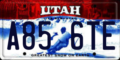 UT license plate A856TE