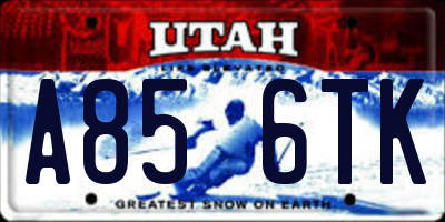 UT license plate A856TK