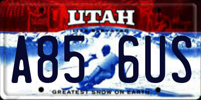 UT license plate A856US