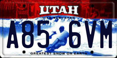 UT license plate A856VM