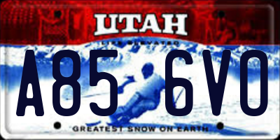 UT license plate A856VO