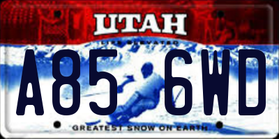 UT license plate A856WD
