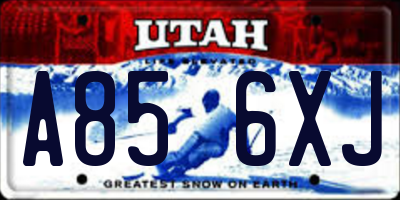 UT license plate A856XJ