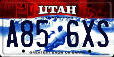 UT license plate A856XS