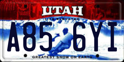 UT license plate A856YI