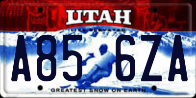 UT license plate A856ZA