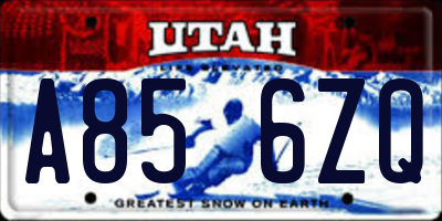 UT license plate A856ZQ
