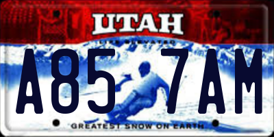 UT license plate A857AM