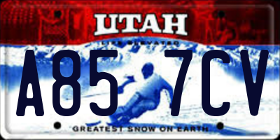 UT license plate A857CV