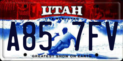 UT license plate A857FV