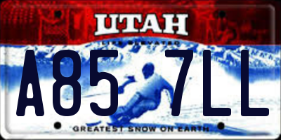 UT license plate A857LL