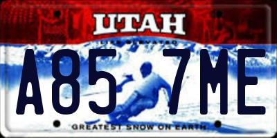 UT license plate A857ME