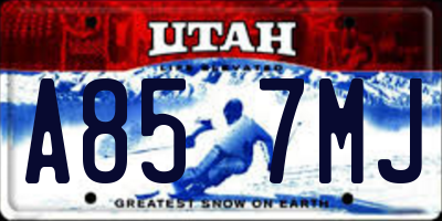 UT license plate A857MJ