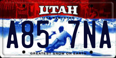 UT license plate A857NA