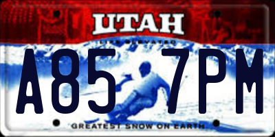 UT license plate A857PM