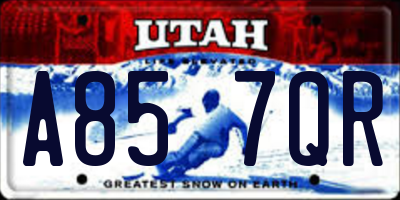 UT license plate A857QR