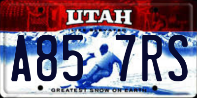 UT license plate A857RS