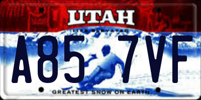 UT license plate A857VF