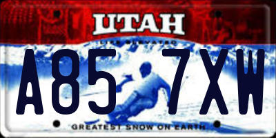 UT license plate A857XW