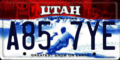 UT license plate A857YE