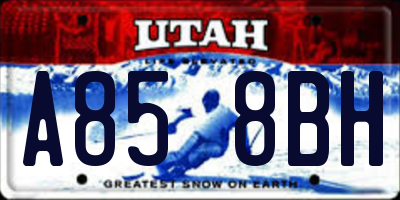 UT license plate A858BH