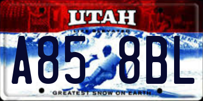 UT license plate A858BL