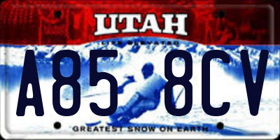 UT license plate A858CV