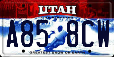 UT license plate A858CW