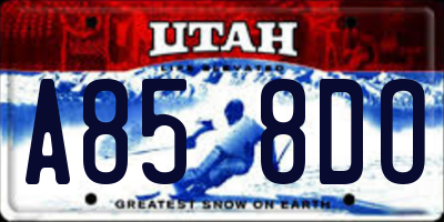 UT license plate A858DO