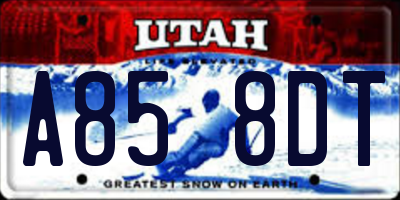UT license plate A858DT