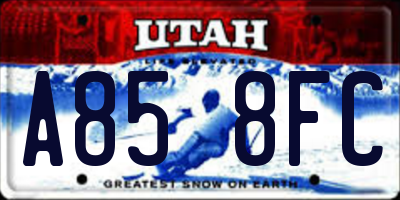 UT license plate A858FC