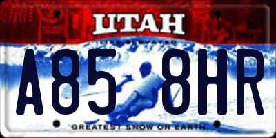 UT license plate A858HR