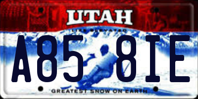 UT license plate A858IE