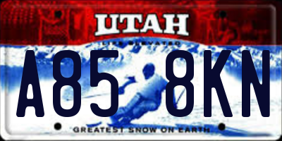 UT license plate A858KN