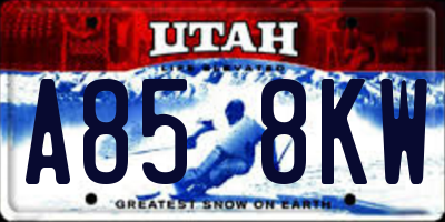 UT license plate A858KW