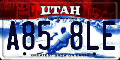 UT license plate A858LE